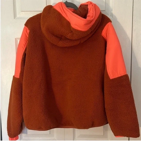FP Movement XSmall Pullover Lead The Pack Fleece Neon Coral Combo Free People - Picture 5 of 12